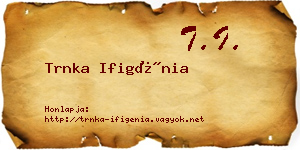 Trnka Ifigénia névjegykártya